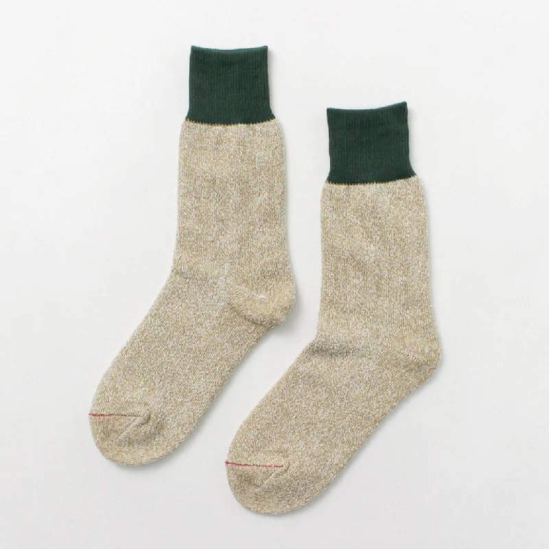 Durable knit socks-ROTOTO / Double Face Crew Socks Silk & Cotton