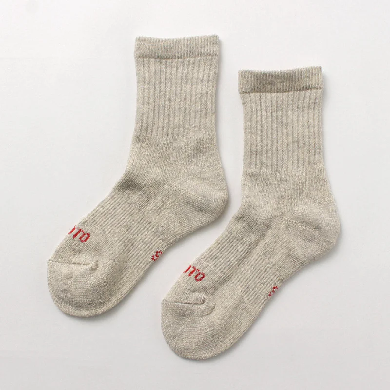 Elegant bamboo socks-ROTOTO / Double Face Mini Crew Socks Organic Cotton