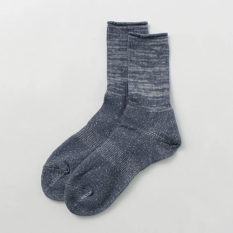 Striped cotton socks-ROTOTO / WASHI pile crew socks