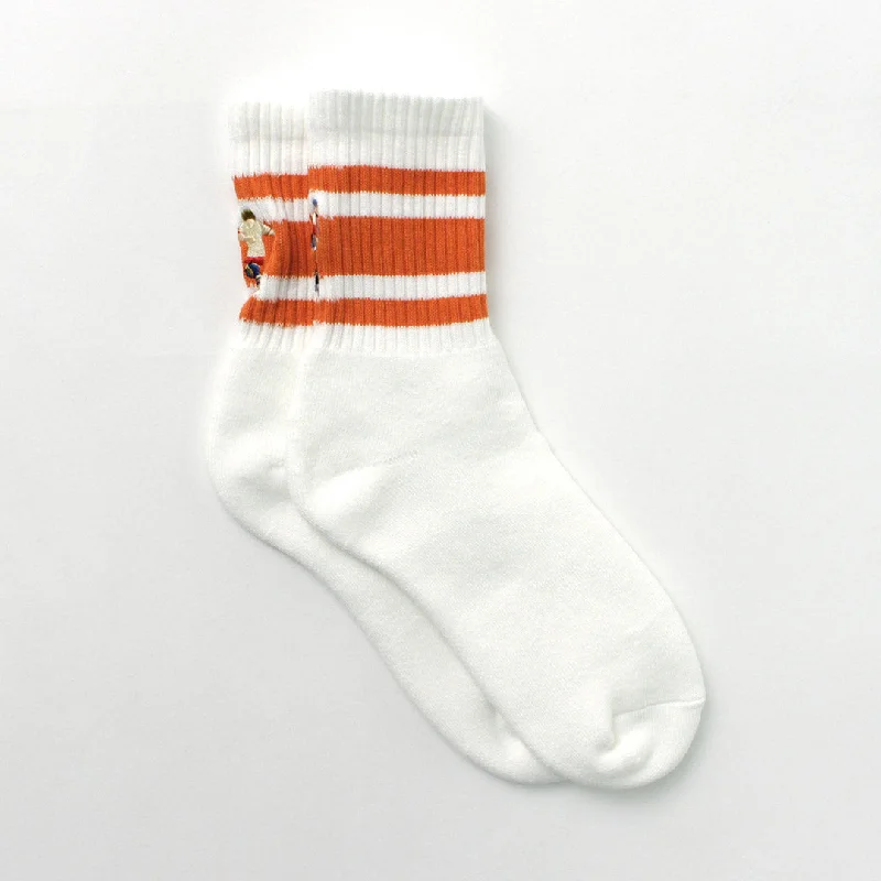 Durable cotton socks-DECKA QUALITY SOCKS / Embroidered Skater Socks