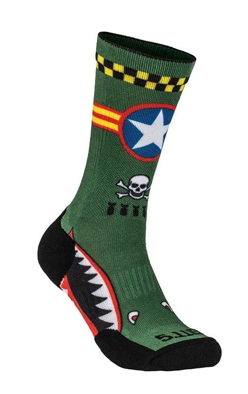 Vintage knit socks-5-11 Brand Men Tactical 10041Ak-999 Sock And Awe Crew Airraid Green