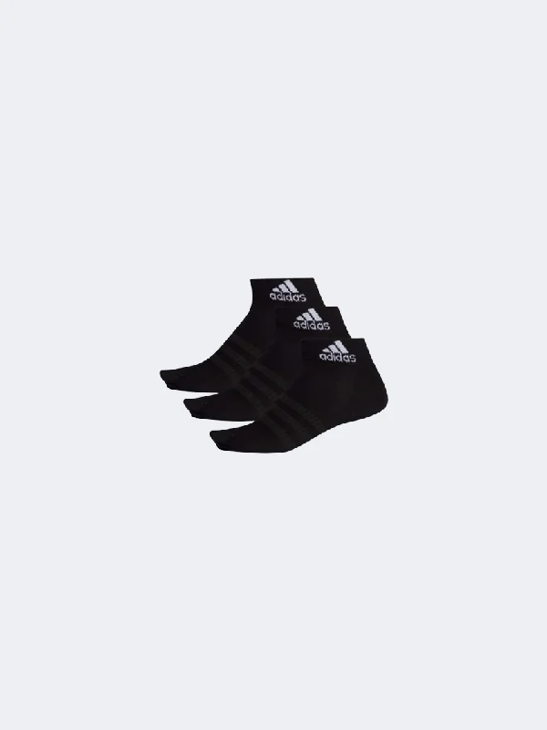 Minimalist running socks-Adidas 3 Pairs Unisex Training Sock Black