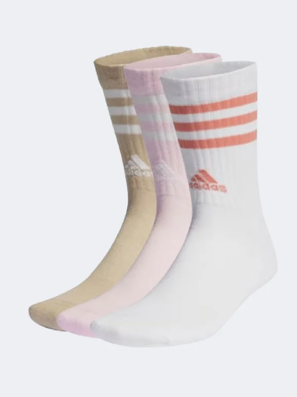 Classic green socks-Adidas Classic 3S  Women Training Sock Pink/White/Beige