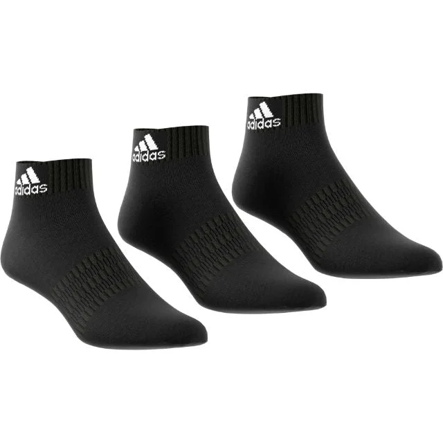 Organic knit crew-Adidas Cush Ank 3Pp Unisex Training Sock Black