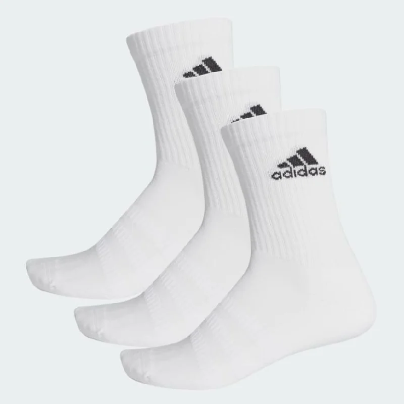 Warm holiday socks-Adidas Cushioned Crew 3 Pairs Unisex Training Sock White/Black