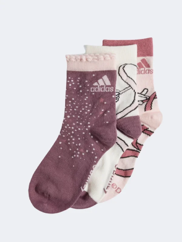 Handmade alpaca socks-Adidas Disney Minnie Mouse Girls Training Sock Sandy Pink/Off White