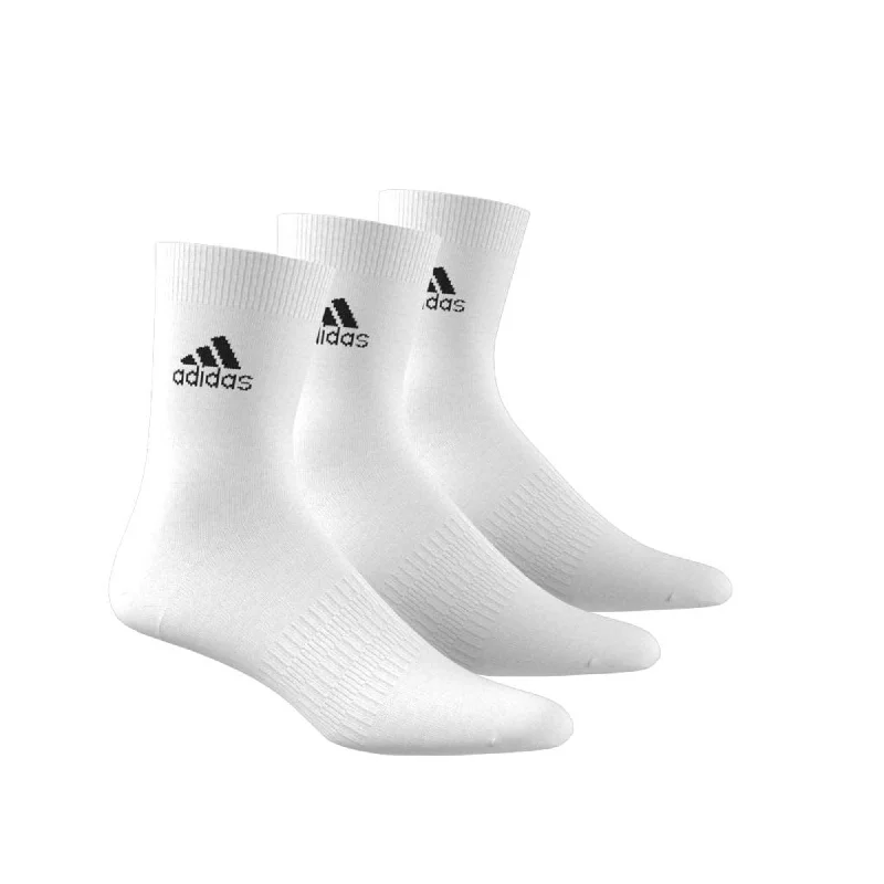 Plush fuzzy socks-Adidas Light Crew 3Pp Unisex Training Sock White Dz9393