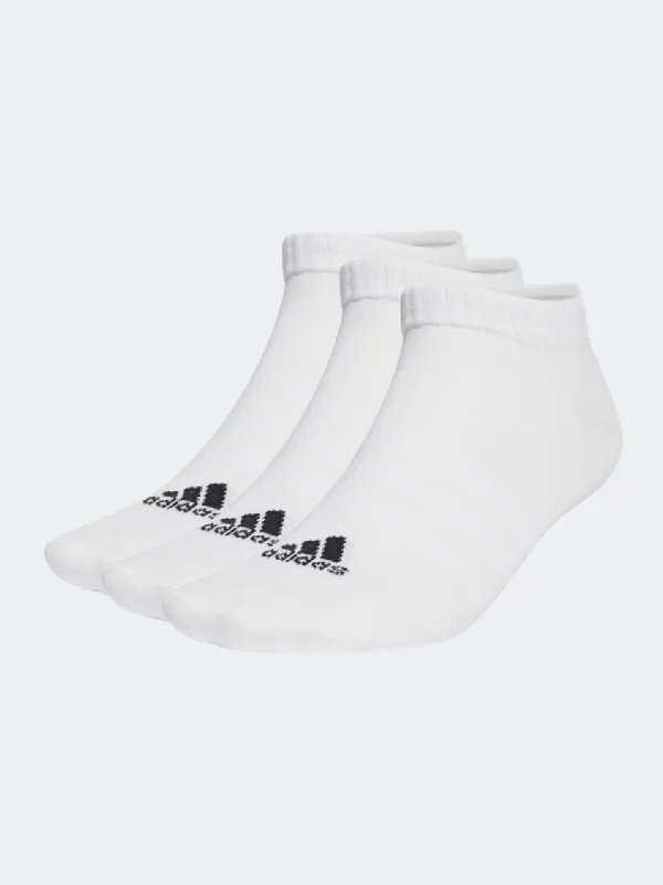 Elegant crew socks-Adidas Thin And Light 3 Pairs Unisex Sportswear Sock White/Black