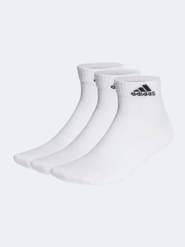 Fun athletic socks-Adidas Thin And Light Ankle 3 Pairs Unisex Sportswear Sock White/Black