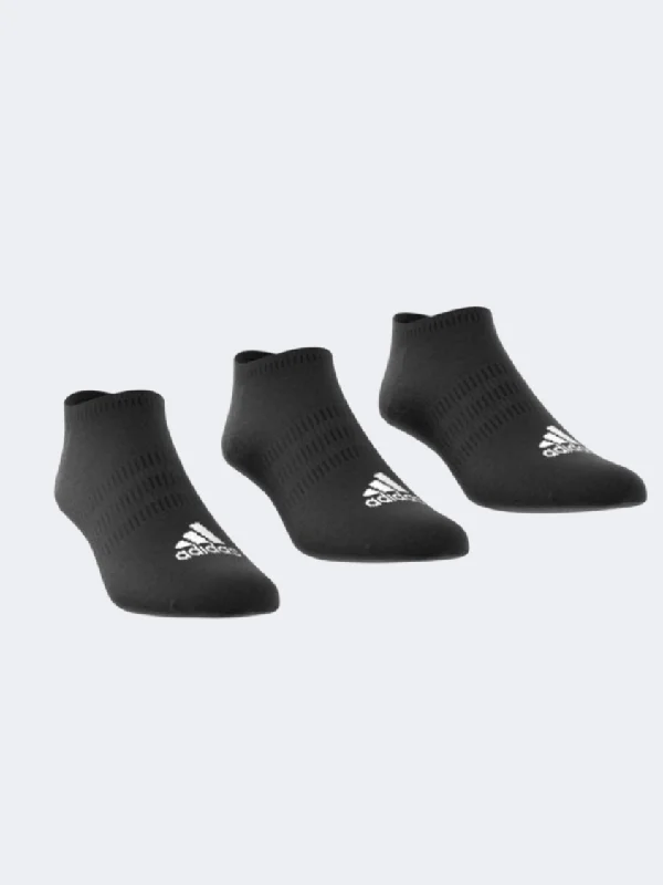 Cushioned holiday socks-Adidas Thin And Light Unisex Training Sock Black/White