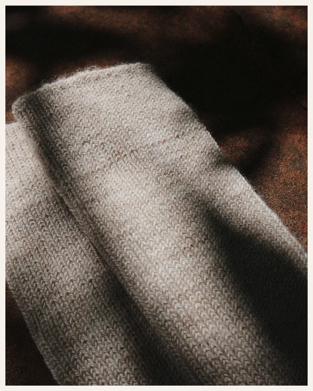 Grip bamboo socks-Alpaca Wool Bed Socks - Sand