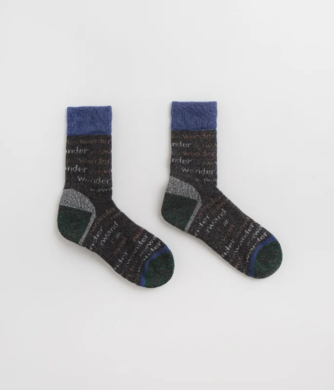 Hand-knit fuzzy socks-and wander Wool Socks - Charcoal