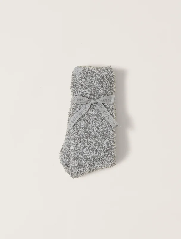 Cozy cotton socks-Barefoot Dreams Cozychic Heathered Socks Moonbeam