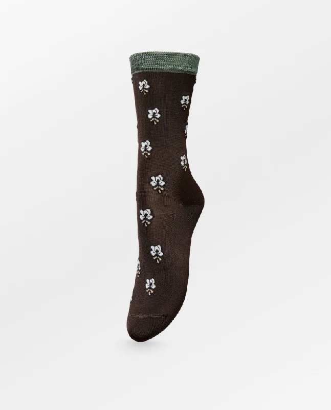 Performance wool socks-Beck Sondergaard Leavy Fudge Brown Socks