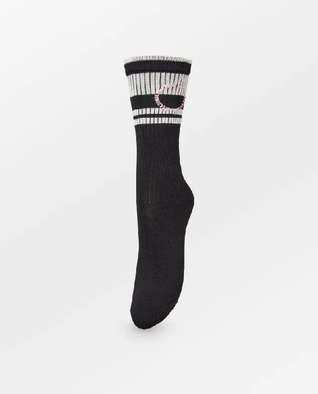 Warm flannel socks-Beck Sondergaard Thalia Cotta Black White Socks