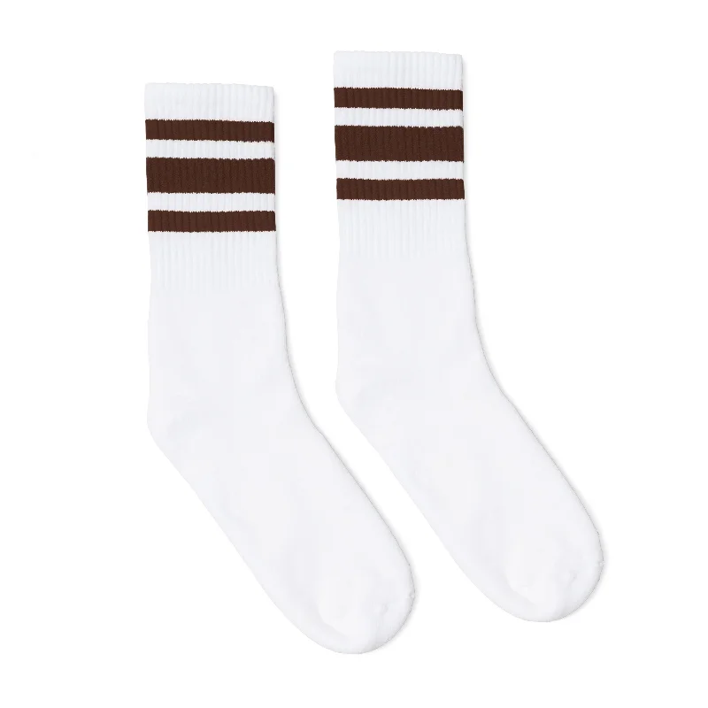 Classic purple socks-Brown Striped Socks | White