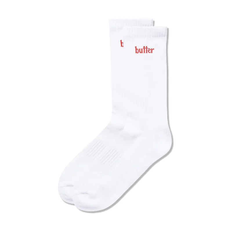 Fuzzy hiking socks-Butter Goods - Basic Socks White