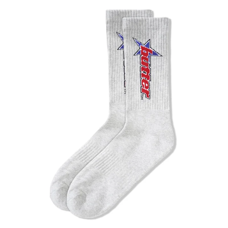 Cushioned outdoor socks-Butter Goods - Racer Socks Ash