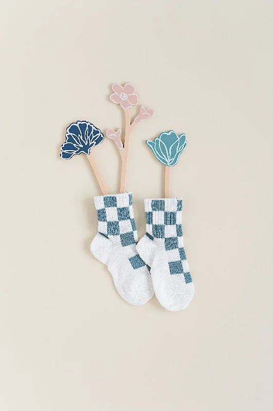 Modern polka socks-Checkerboard Dropout Sock