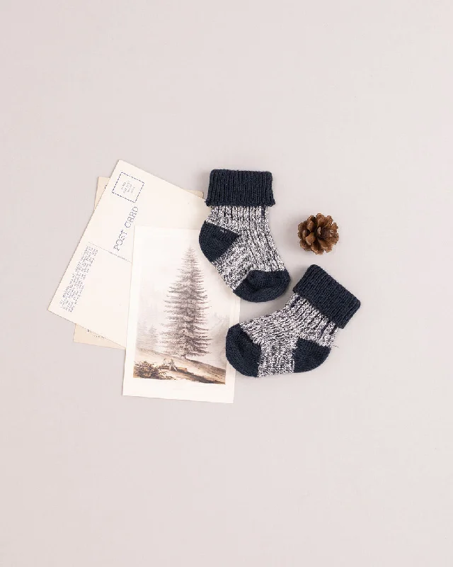 Quirky cotton socks-Chunky Knit Socks Children: Navy (*FINAL SALE*)