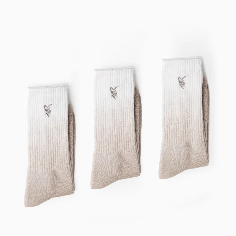 Warm knit crew-3 Pack Embroidered Tie Dye Gym Socks