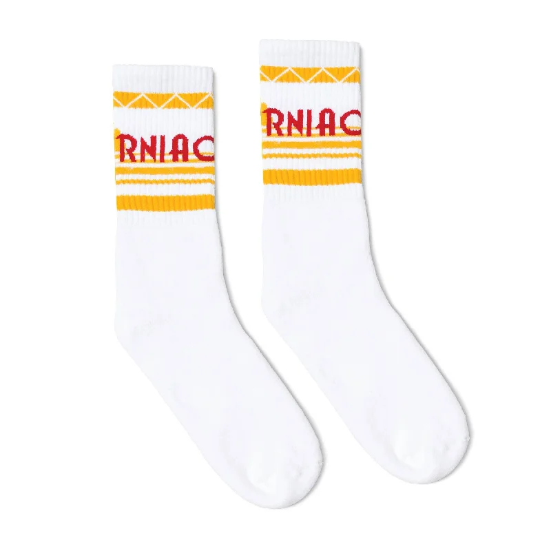 Cushioned bamboo socks-Cali Sun Socks | White