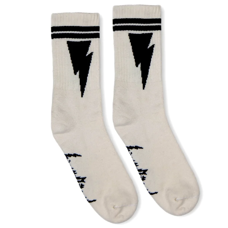 Minimalist floral socks-SOCCO Naturals | Mike Vallely Lightning Bolt Socks | Black Stripes