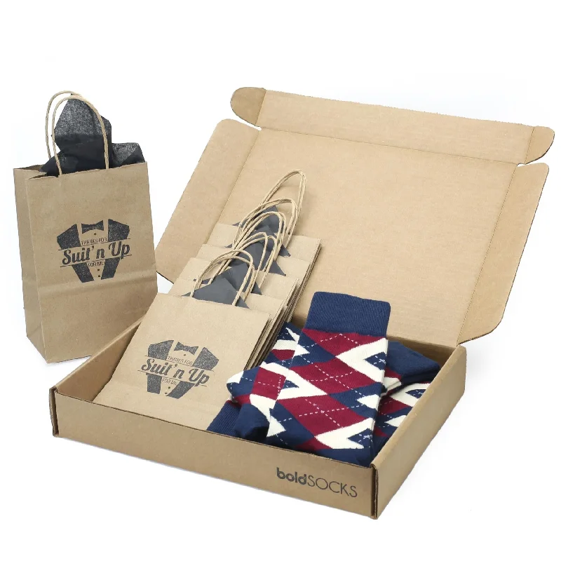 Cushioned ski socks-Customizable Groomsmen Gift Set Burgundy Navy Argyle Men’s Dress Socks