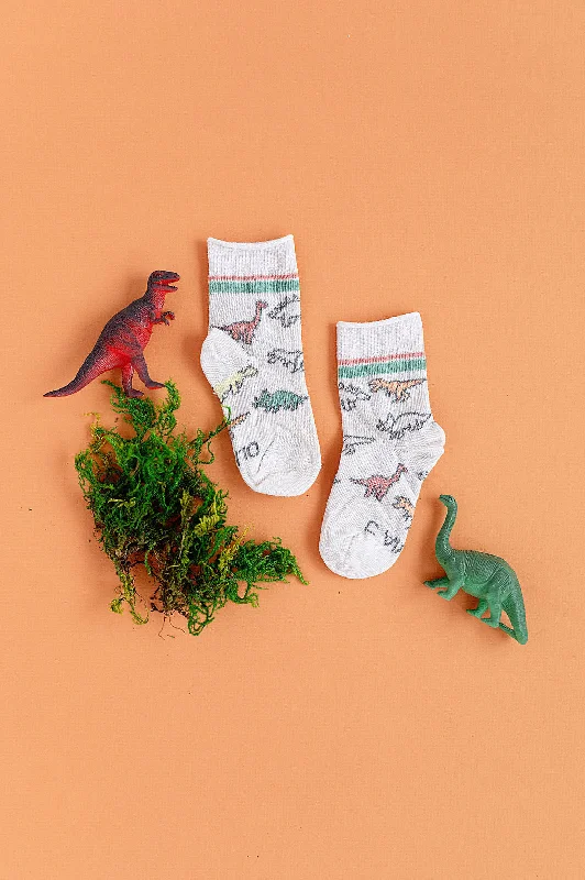 Fuzzy hiking socks-Dinosaur Sock