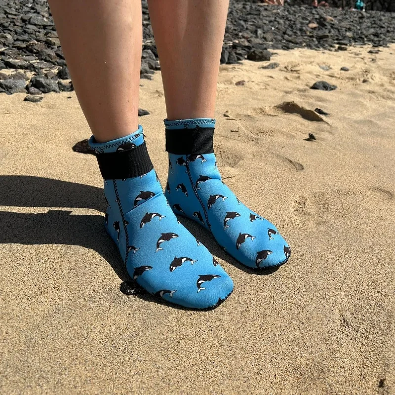 Fuzzy knit socks-Eco-friendly neoprene wild swimming socks: Orca