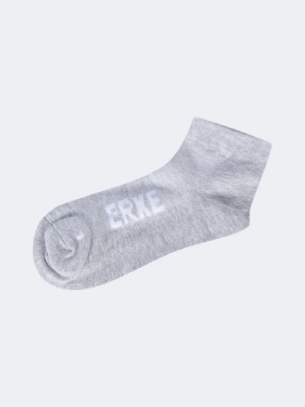 Cushioned knit socks-Erke Flat Women Training Sock Light Grey/White