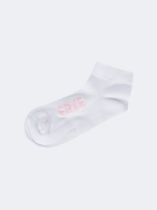 Warm trail socks-Erke Flat Women Training Sock White/Pink