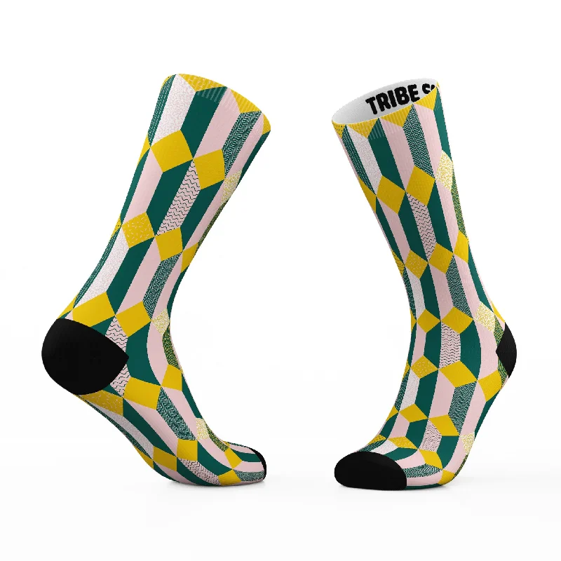 Compression running socks-Geometric Diamond Socks