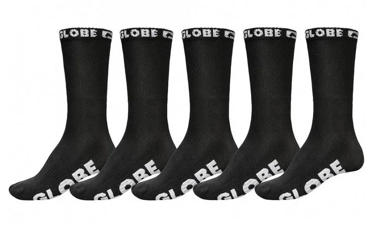 Lightweight crew socks-Globe - Blackout Youth Socks Black 5 Pack