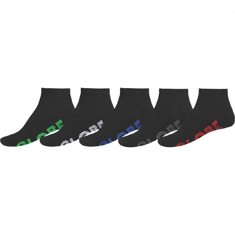 Warm knit crew-Globe - Stealth Ankle Socks Black 5 Pack