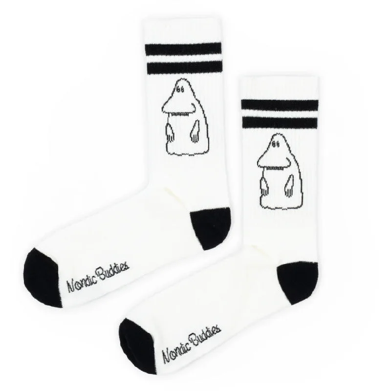 Handmade cozy socks-The Groke Retro Socks White 40-45 - Nordicbuddies