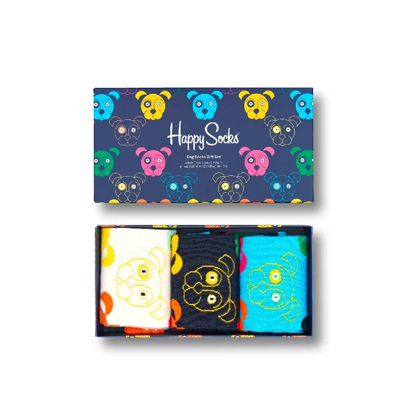 Lightweight wool crew-Happy Socks: 3 Pack Dog Gift Set