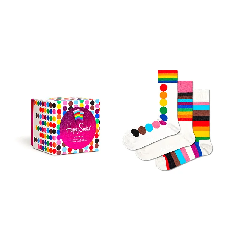 Formal cotton socks-Happy Socks: 3 Pack Pride Gift Set