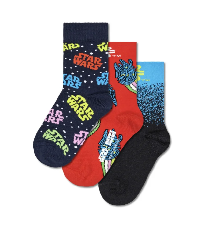 Anti-slip cozy socks-Happy Socks: Star Wars Kids 3 Pack Gift Set