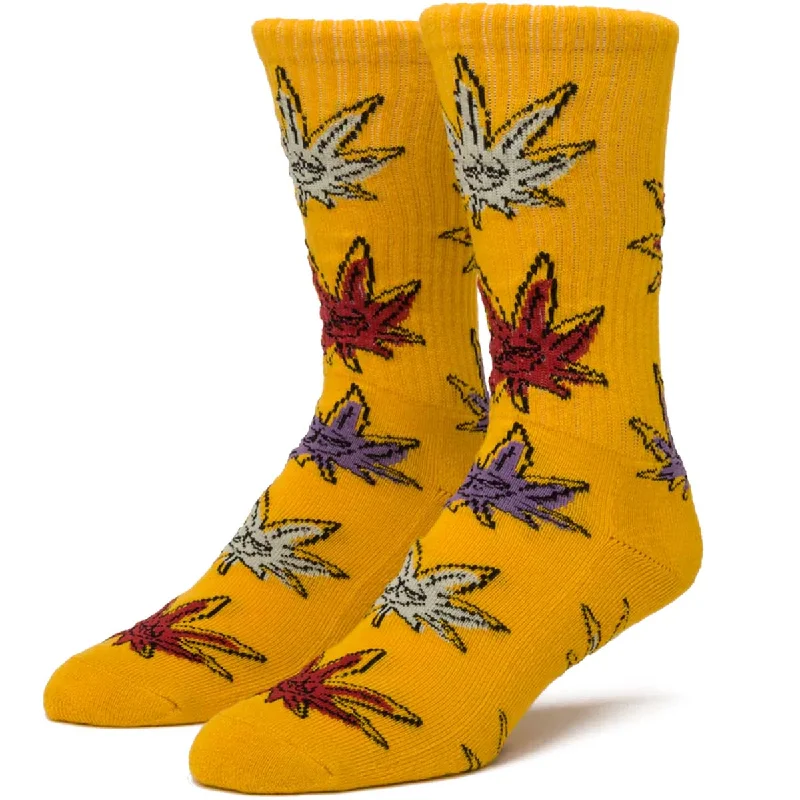 Bold floral socks-Huf - Outside The Lines Socks Mustard