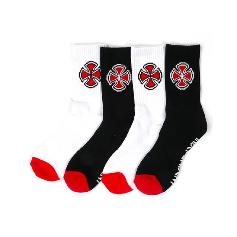 Fuzzy thermal socks-Independent - OG Cross 4 Pack Youth Socks