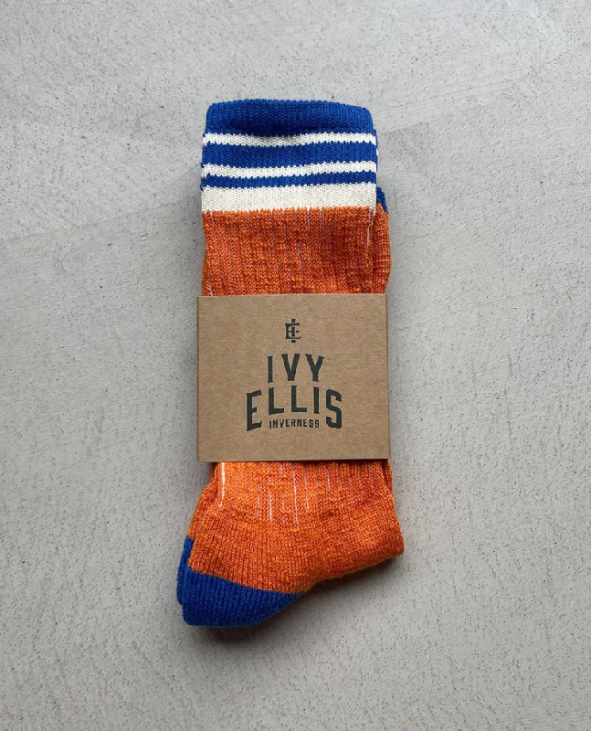 Durable trekking socks-Ivy Ellis Highland Coast Castle Hill Orange Socks