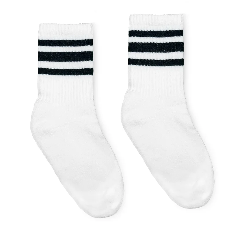 Playful fruit socks-SOCCO Jr. Kids | Black Striped Socks | White