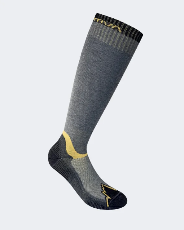 Trendy geometric socks-La Sportiva X-Cursion Long Men Hiking Sock Black/Yellow 69E999100