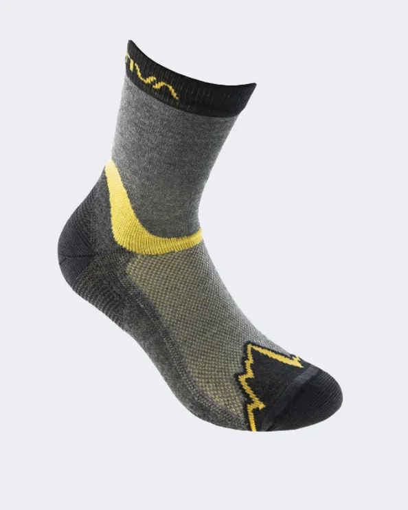 Sporty mid-calf socks-La Sportiva X-Cursion Men Hiking Sock Black/Yellow 69D999100