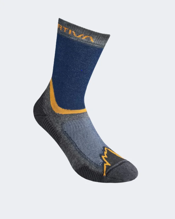 Lightweight hiking socks-La Sportiva X-Cursion Men Hiking Sock Blue/Maple 69D623205