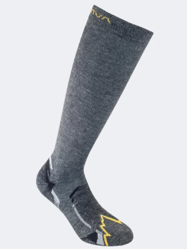 Organic bamboo socks-La Sportiva X Cursion Unisex Hiking Sock Black/Yellow