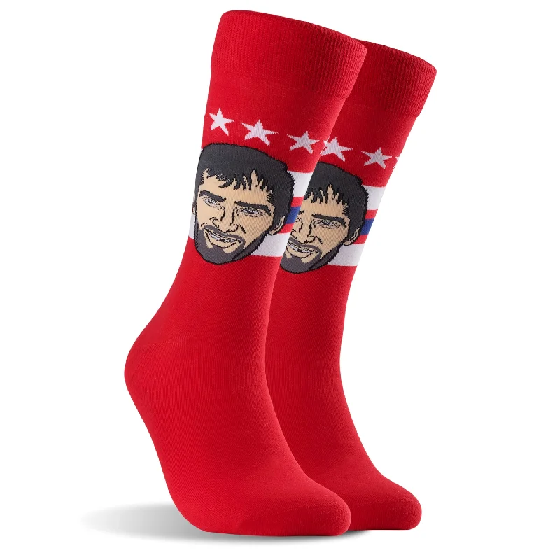 Hand-knit cozy socks-Major League Socks - Alex Ovechkin