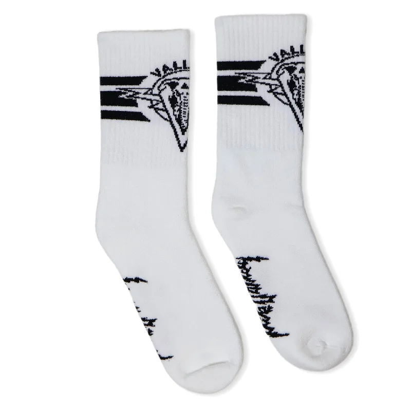 Formal wool socks-Mike Vallely x Dirty Donny Collaboration Crew Socks | White