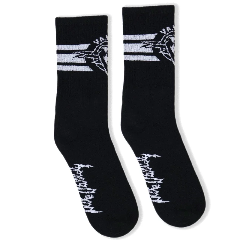 Anti-slip knit socks-Mike Vallely x Dirty Donny Collaboration Crew Socks | Black